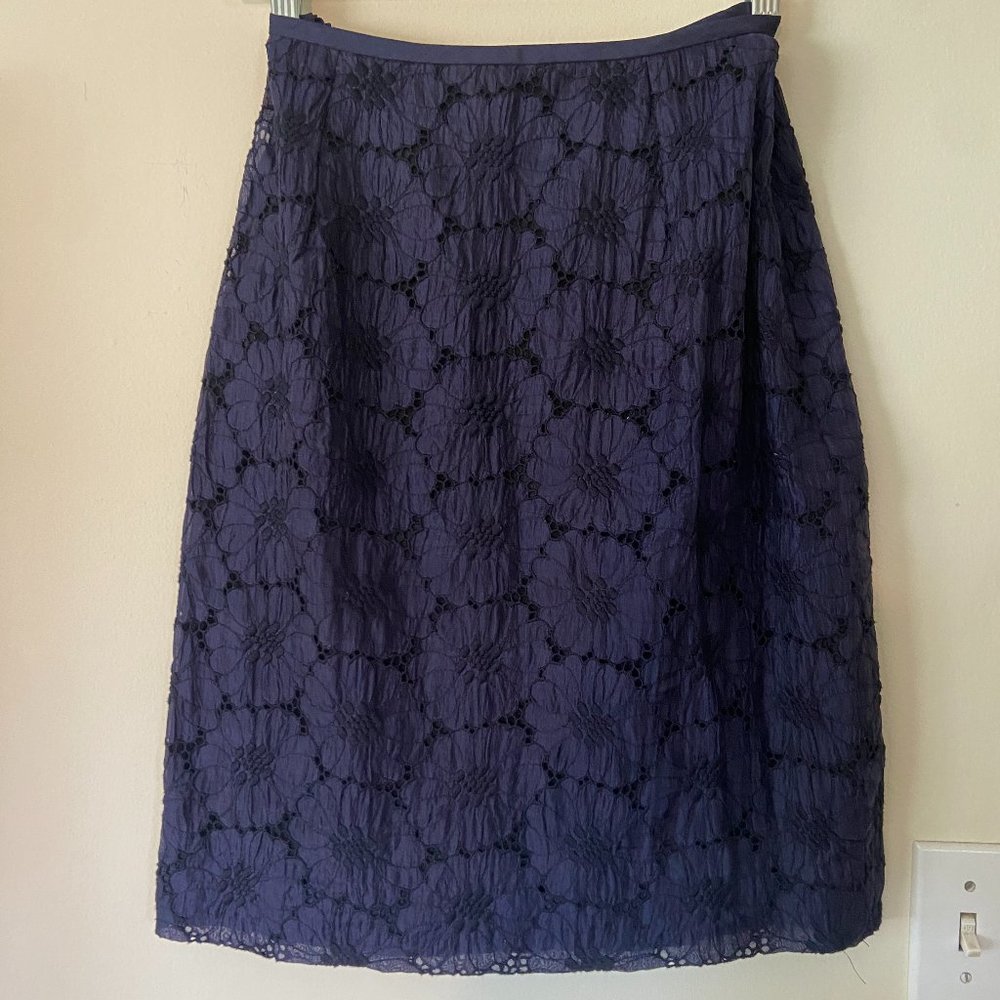 Designer Marianne Kooimans Silk & Wool Floral Skirt